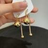 Silver Needle Unique Design Metal Ball Tassel Earrings Women, a Two-wearing Stud Earring Femininity Personalized Earrings