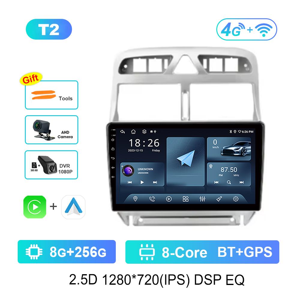 9 Inch Car Radio Multimedia Player Android for Peugeot 307 307CC 307SW 2004 - 2013 GPS 4G Carplay BT Split Screen Auto Tools