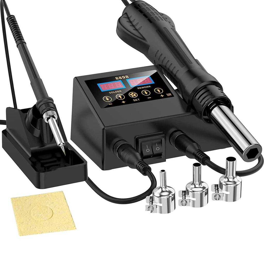 High-Power Dual Function Soldering & Desoldering Station with Hot Air Gun for Mobile Repair & Welding