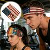 Boho opaska na głowę do fitnessu z nadrukiem flagi, rozciągliwa opaska do włosów, dla mężczyzn i kobiet, antypoślizgowa, pochłaniająca pot, chusta do jogi, na wiosnę, lato, do użytku na zewnątrz