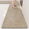 Nordic Diatom Mud Stain-Resistant Geometric Kitchen Mat Set, Easy-Clean, 2-Piece Strip Design.