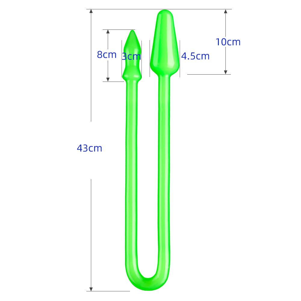 Anal Plug Double-Headed Transparent Super Long Safety TPE Smooth Soft Waterproof Manual Vaginal G-Spot Massager Conical