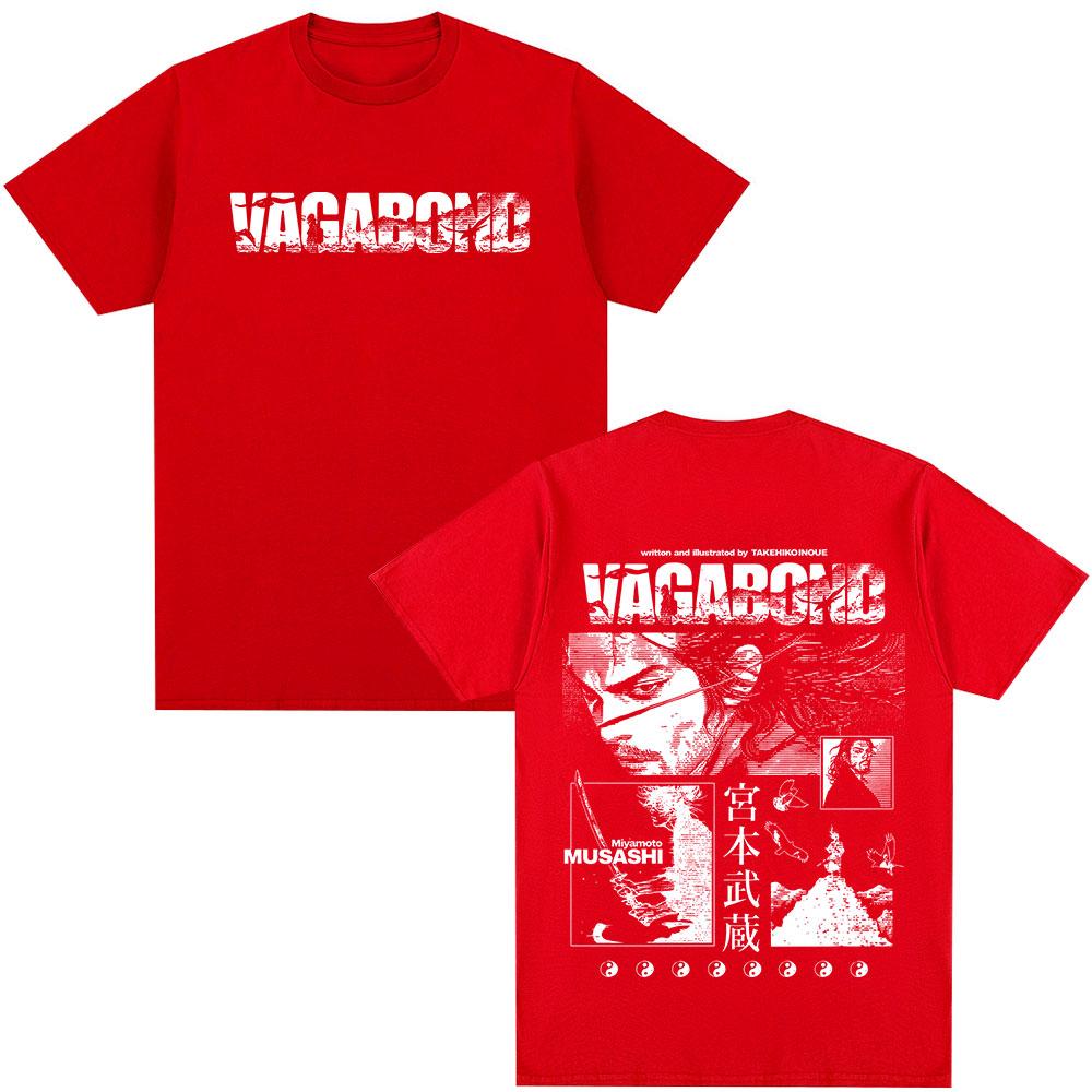 Anime Vagabond Miyamoto Musashi Unisexga T-shirts Unisex Women Clothing Summer Casual Cotton Short Sleeve Oversized T Shirt Streetwear S