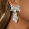 Sweet and Romantic New Super Sparkling Bow Earrings Suitable for Birthday Parties and Photos