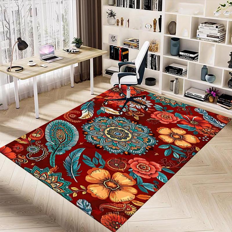 1PC Floral Mandala Extra Large Non Slip Floor carpet, Office, family, bedroom, Studio   Large Area Rug Indoor Rugs, , Vibrant Colors