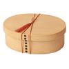 Miyoshi Lacquerware Honpo Bento Single with Elastic White Made In Microwave and Dishwasher Suitable for Men and Women Magewappa-style Box, Oval, Tier,