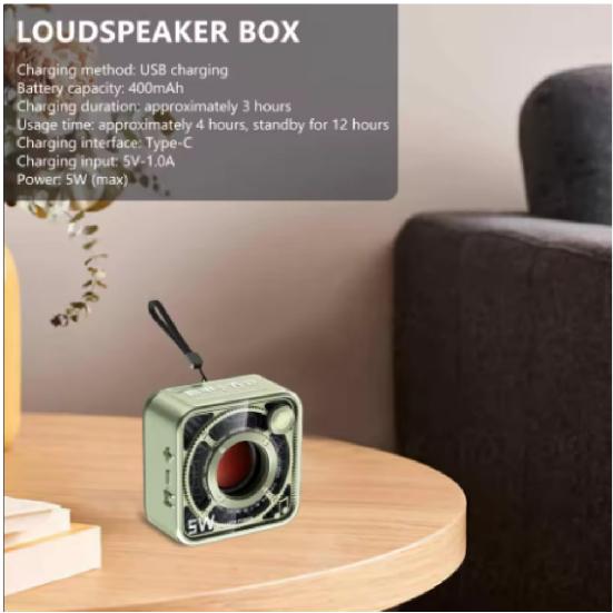 5W Transparent Mecha Style Small Wireless Bluetooth Speaker with Card Slot Outdoor Portable Subwoofer Small Speaker
