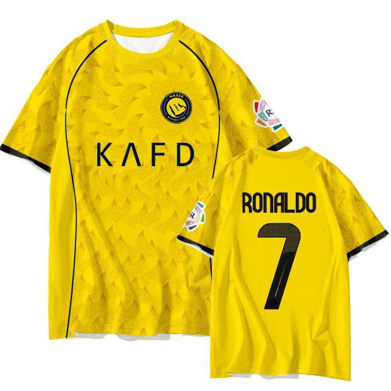 2025-2026 Al Nassr Club Home Jersey - Ronaldo #7 Fan & Player Edition, Embroidered & Printed