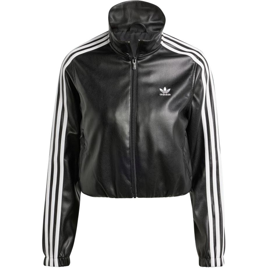 

Adidas Originals Logo Stripe Stand Collar Short Sleeve Jacket Women Jacket Black IY7273 XS