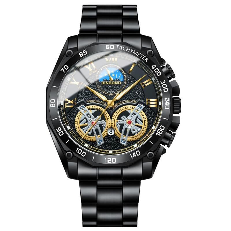 

Top Brand New Arrival Watch Men s Waterproof Sports Fine Steel Belt Luminous Quartz Student Fashion Trendy Men s Watch