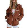 Modische Persönlichkeit Blume Reißverschluss Hoodie Locker Freizeitkleidung Langarm Kapuzen-Strickjacke