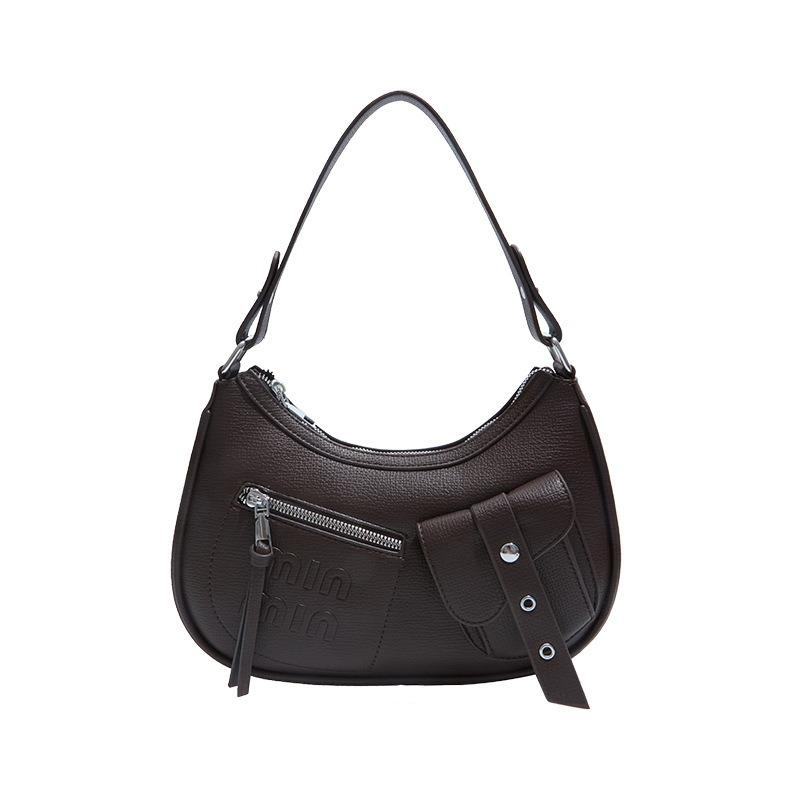 

New spring and summer single shoulder crescent bag sweet cool yk babes underarm bag popular bag women кавовий