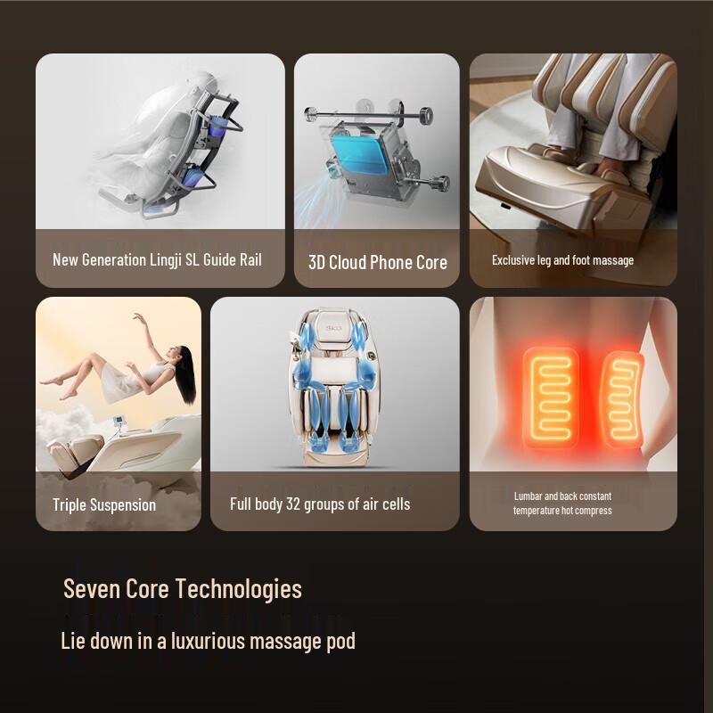 SKG T5 Series 3D Cloud Hand Kneading Full Body Massage Chair