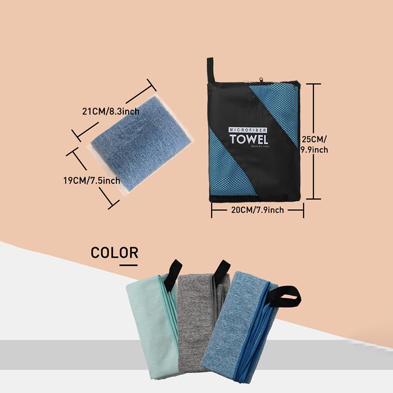 Microfiber Quick Dry Gym Towel Silver ION OdorFree Absorbent Fiber Fast Drying Workout Gear for Body Sweat Working Out Towels