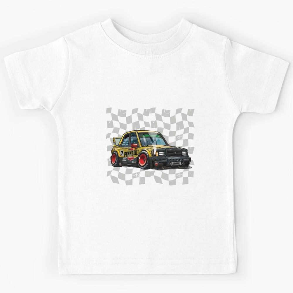 Retro JDM Drift Car Illustration — Vintage Style Japanese Racing Art Kids T-Shirt 120