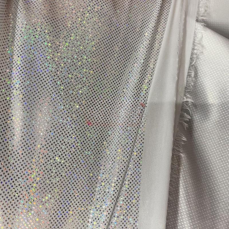 100x150cm Shiny Laser Dot Flocked Elastic Fabric High Stretch Knitting for Costume Stage Decor Sofa Backpack Diy Crafts