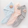 New flower coral fleece dry hair cap, cute absorbent women's bag head towel, bath cap thickened dry hair towel