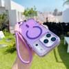 Fashion Laser Gradient Magnetic Lanyard Shockproof Case for iPhone 17 Pro Max 16 15 14 Plus 13 Pro Max 17Air 16e Magsafe Cover