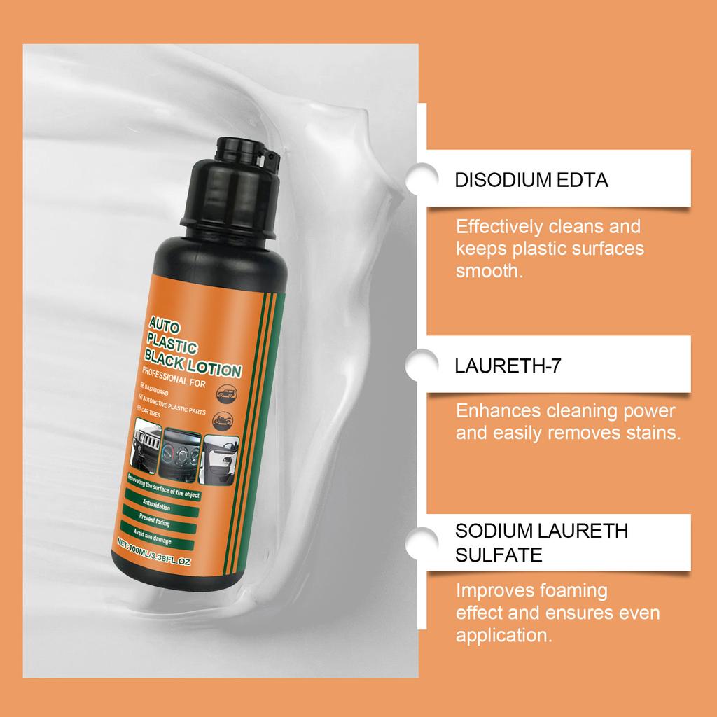 Car Black Plastic Polishing, Car Detailing And Maintenance Black Gloss Plastic Refurbishment And Agent 100ml