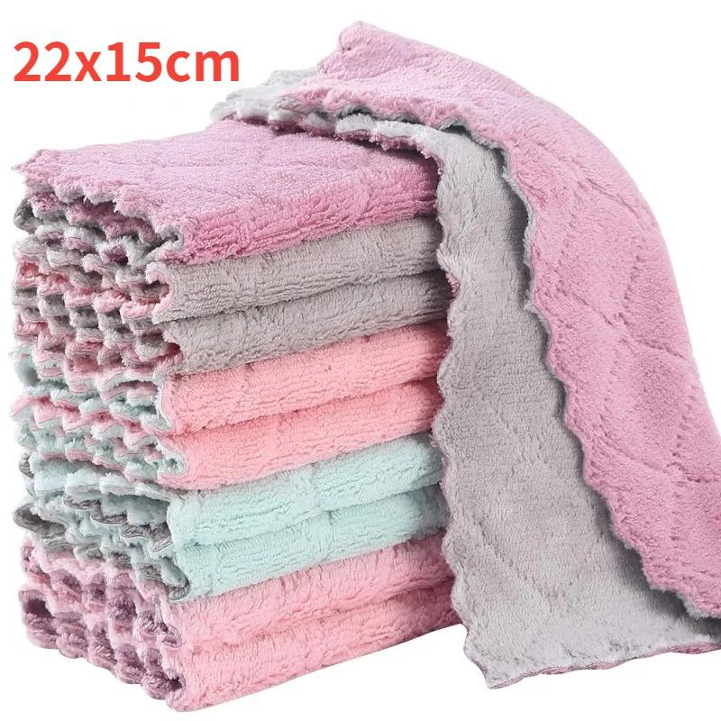 

Салфетка для мытья посуды из микрофибры, высокоабсорбирующая коралловая флисовая салфетка, антипригарное масло, полотенце для мытья посуды, бытовая тряпка 5pcs