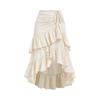 Womens Maxi Skirt Drawstring High Waisted Summer Long Skirts Lightweight Tiered Flowy Floral Pleated Skirts