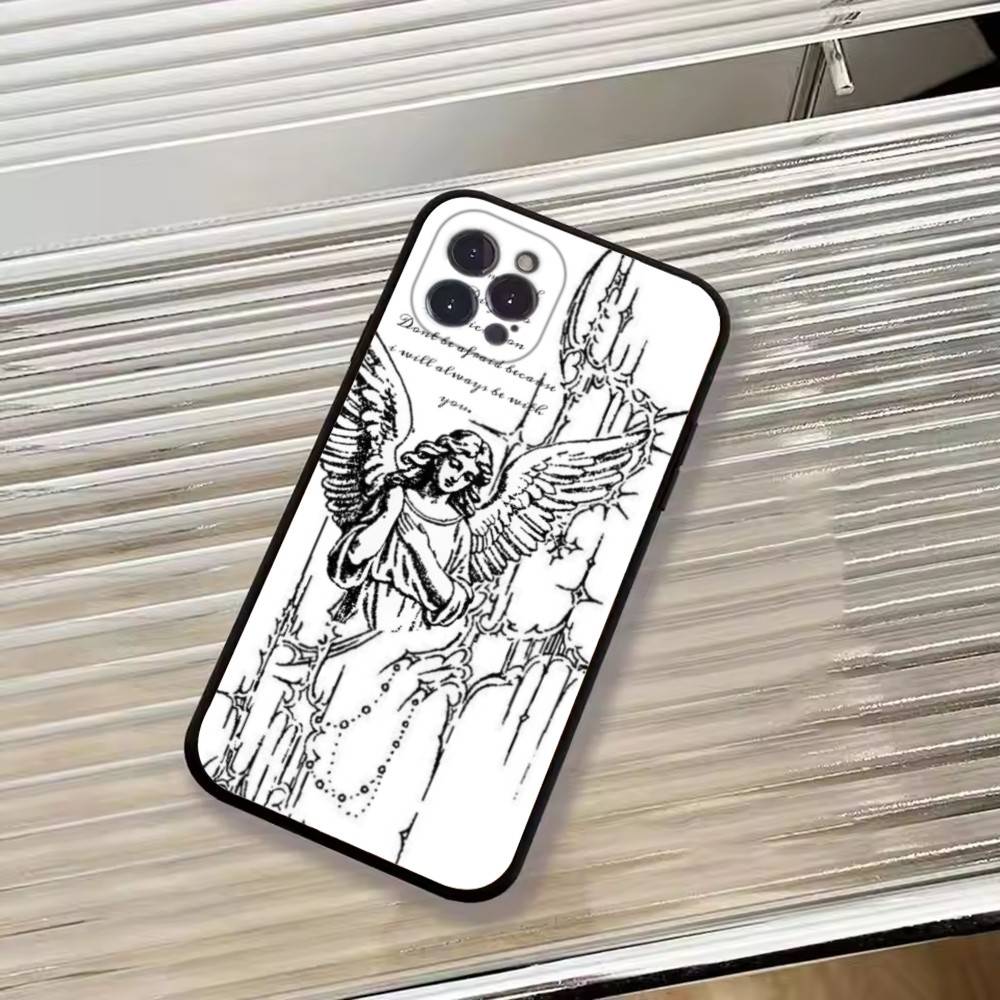 Middle Ages Retro Angel Phone Case Silicone Soft For IPhone 17 16 15 14 13 12 11 X XR Plus Pro Max Plus
