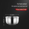 304 Stainless Steel Double-Layer Insulated Anti-Scald Rice Bowl with Spoon for Kids and Home Use