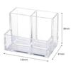 Transparent Acrylic Pen Holder 3 Compartment Large Capacity Students Desktop Storage Organizer for S