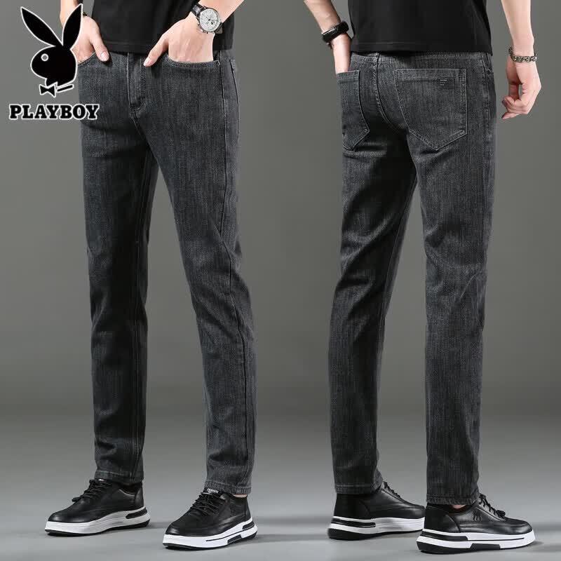 PLAYBOY Men s Summer Slim Fit Straight Leg Ice Silk Jeans 31 серый