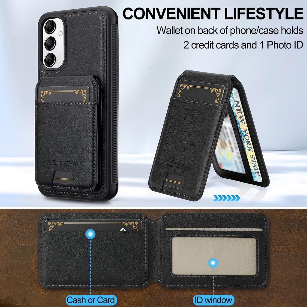 For Samsung Galaxy A54 5G Magnetic Case Detachable Card Holder Leather+TPU Mobile Cover