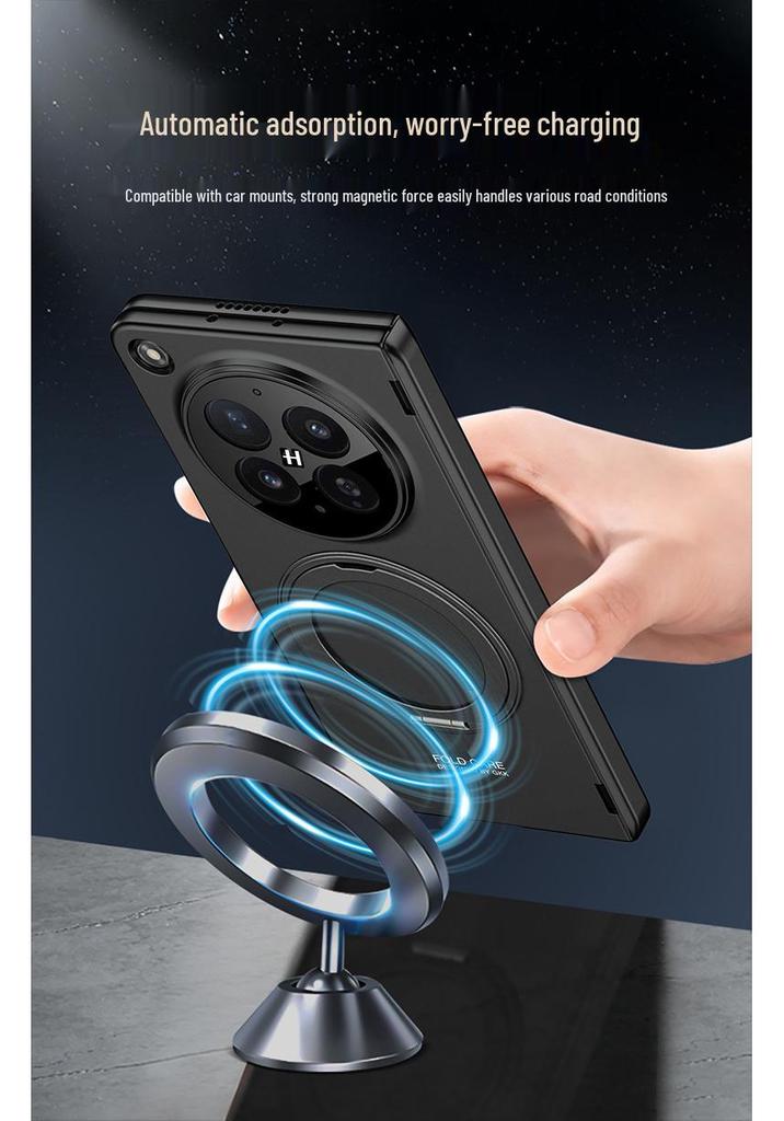 OPPO Find N6 Magnetic Hinge Phone Case with Finger Ring Holder, Wireless Charging, Anti-Peep, Thin & Stylish