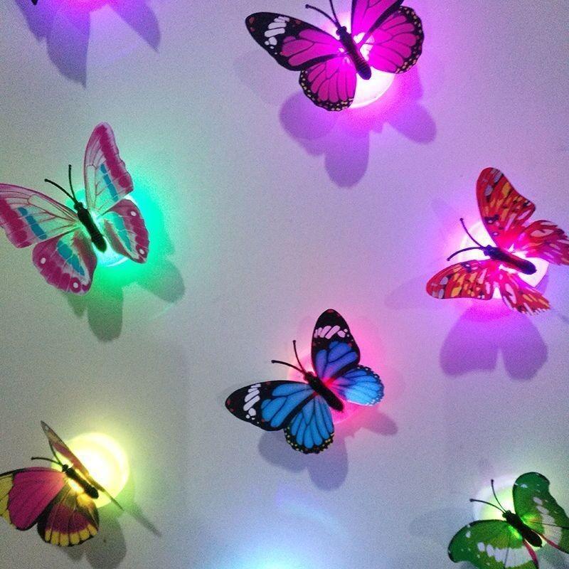 1pcs 3D LED Butterfly Night Light Wall Stickers for Kids' Birthday & Nursery Room Decoration