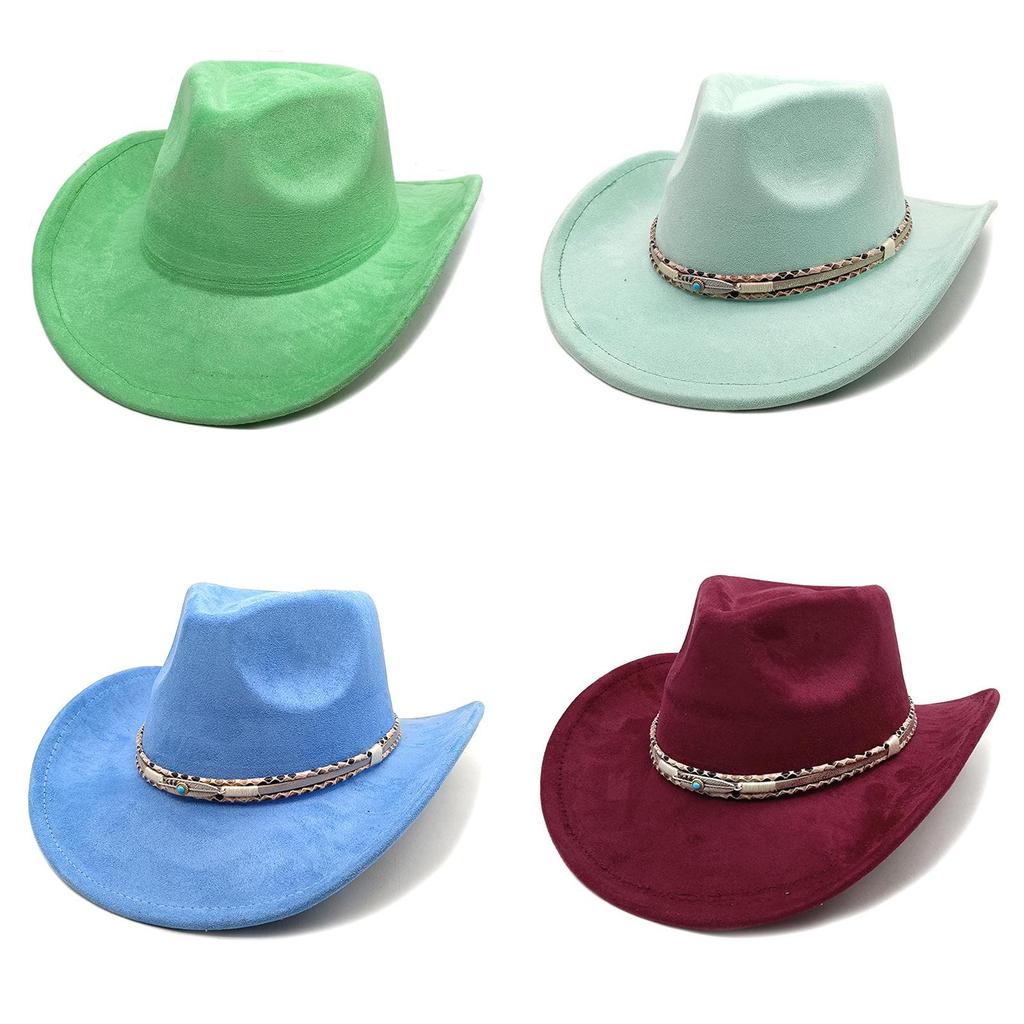 Ethnic Style Cowboy Hat With Wide Brim For Men Women Spring Sun Protection