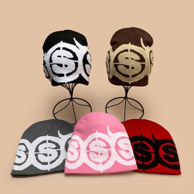 Autumn and Winter American Personality Devil Corner Dollar Knitted Hat Men and Women Warm Street Fashion Outdoor Pullover Hat