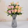 12 Heads Fake Flowers Simulated Artificial Plants Home Decor Rose Flowers Bouquet  Table