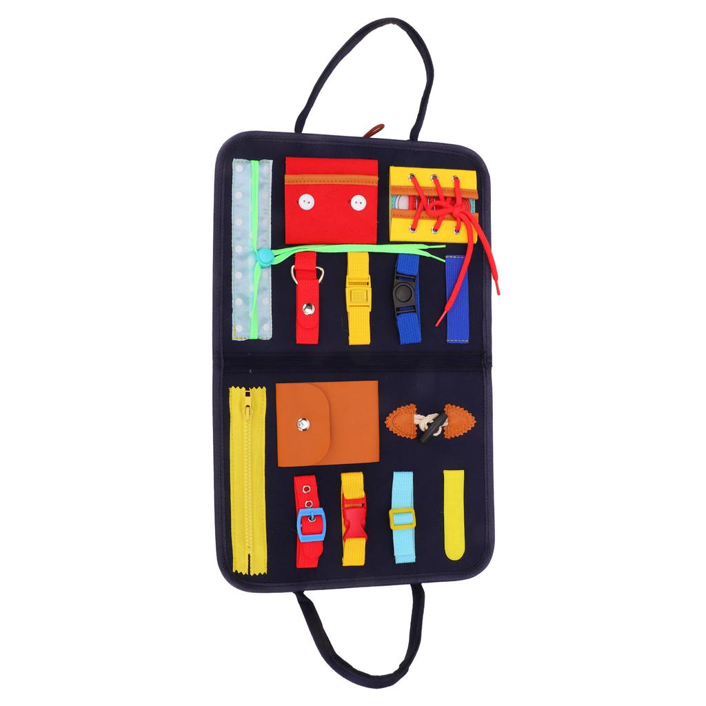 Toddler Busy Board Intelligence Development Color Cognition Pocket Zipper Sensory Board for Fine
