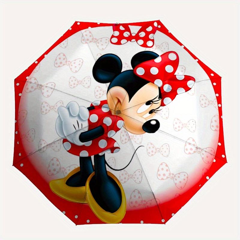 

1pc Minnie Mouse Automatic Folding Umbrella, 8-Rib Portable & Foldable Design, All-Season Use, Highqualityy0722072