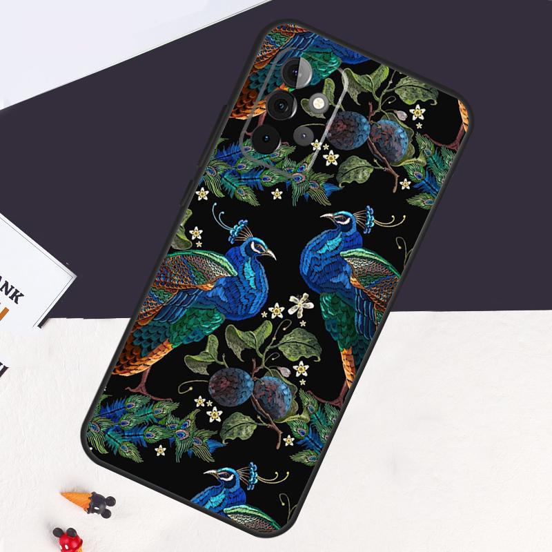 Bird Peacock Feather Case For Samsung Galaxy A05 A06 A26 A16 A56 A36 A22 A32 A52 A54 A34 A14 A55 A15 A53 A33 A35