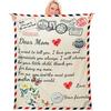 Birthday Gift From Daughter and Son To Mom Portable Soft Flannel Blanket for Sofa Bedroom Living Room