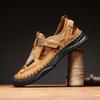Summer New Fashion Genuine Leather Hand Sewn Sandals  Comfortable Rubber Sole Outdoor Leisure Style Sandals Large Size