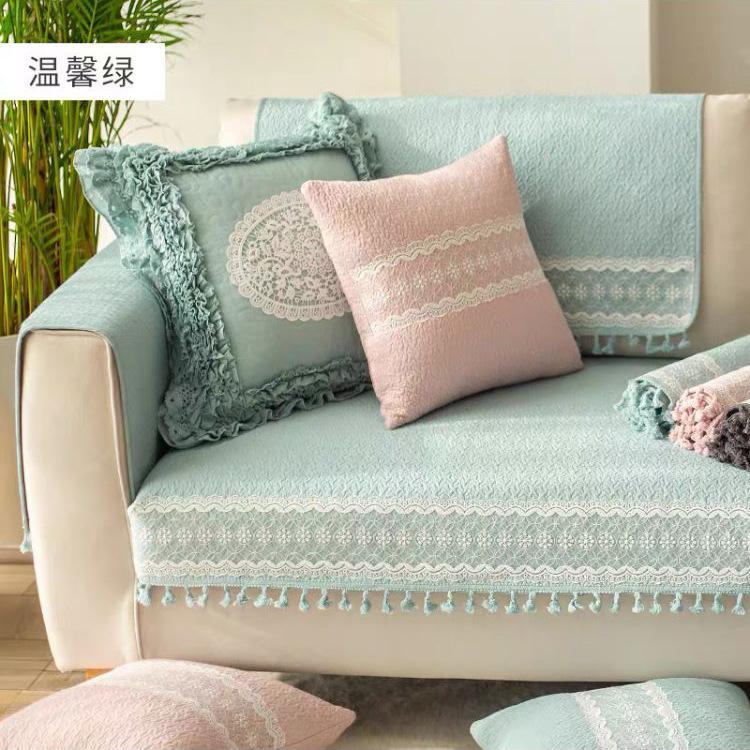 American-style Sofa Cushion Stereo Embroidery Light Luxury Living Room Sofa Cover Four Seasons Universal Non-slip Cushion