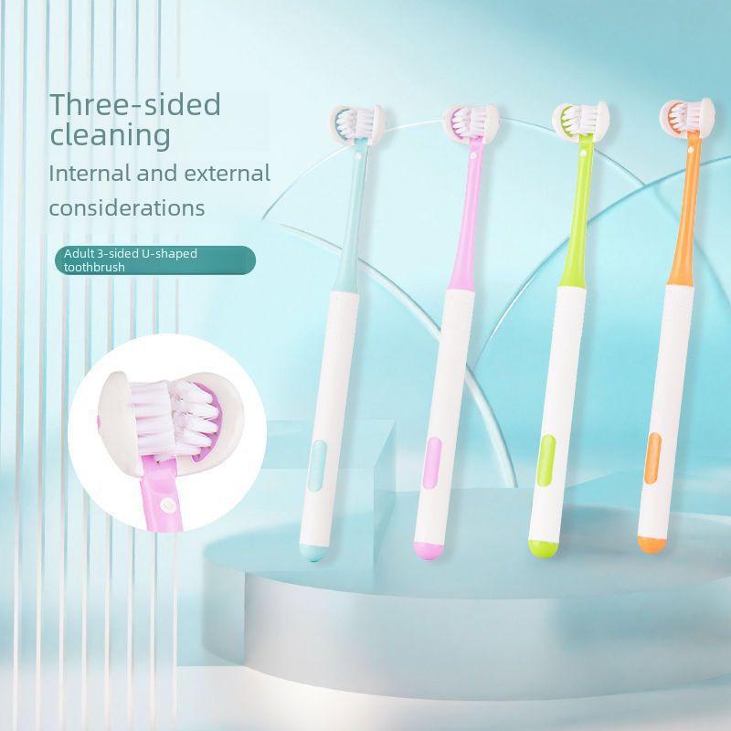 Douyin Popular Three-Sided Soft Bristle Toothbrush for Adults – Gentle Macaron Clean & Tooth Protection.