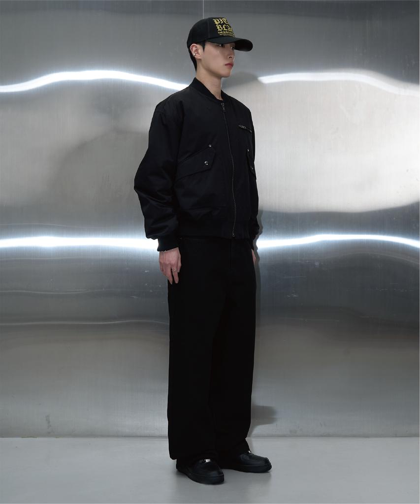 Pitchblack Utility Pocket Logo Flight Jarcket (Black)