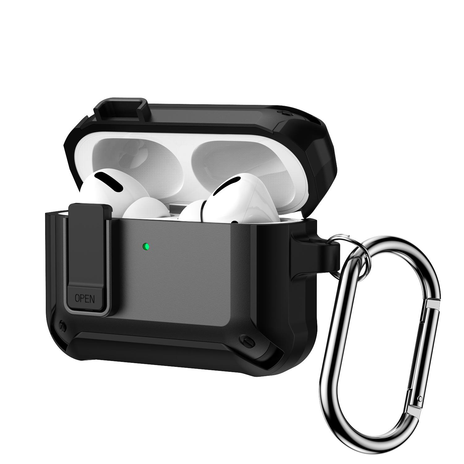 

Для Airpods Pro 3 Чехол-замок безопасности Защитный противоударный чехол с набором для чистки Шнурок для аксессуаров для чехла Airpods Pro3 For Airpods Pro 3 чёрный