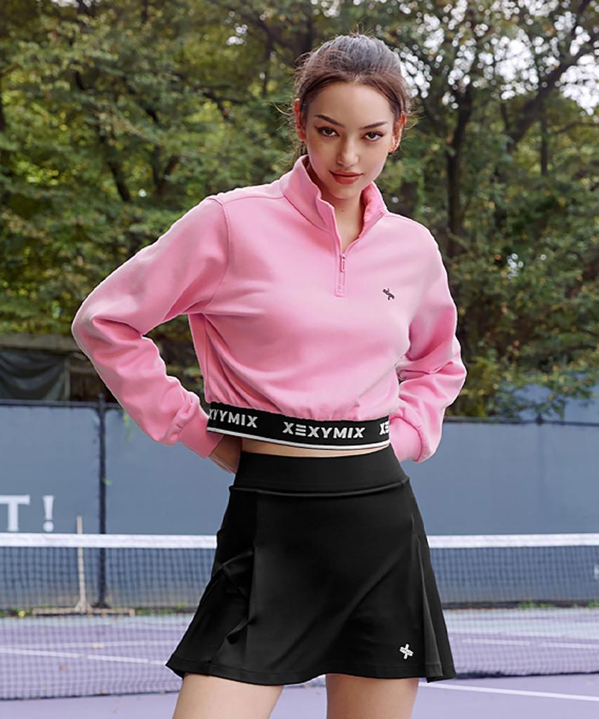 XEXYMIX Logo Point Warm Crop Sweatshirt Heaven Pink Xtfhz02J3