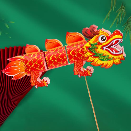 Spring Festival Dragon Lantern Holiday Party Handmade Plastic Lantern for Chinese New Year LED Glowing Dragon Ornaments for Indoor Outdoor Shopping