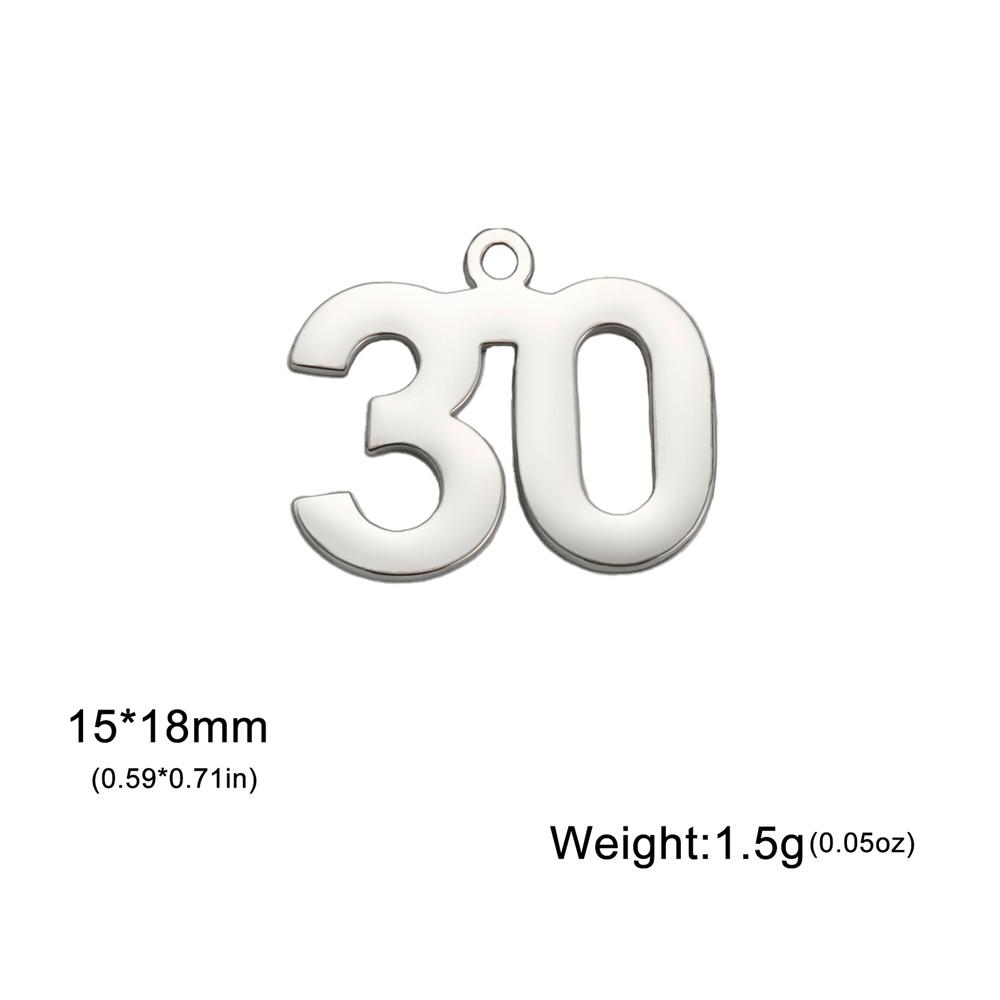 

My Shape 26-50 Numbers Pendants for Bracelet Necklace Figures Charms Stainless Steel DIY Jewelry Making Accessories Gifts 10pcs Silver