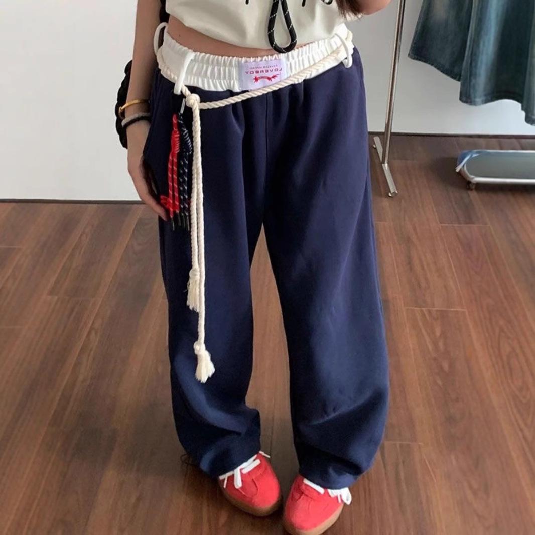 

2024 American Retro Washed Casual Wide Leg Trousers XXL