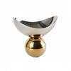 Pedestal Fruit Bowl Stainless-Steel Vessel Elegant for Dining Table, Hotel Lobby