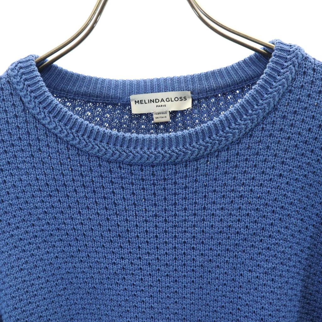 MELINDA GLOSS Made In Italy Long Sleeve Sweater XS Blue Knit Men's Used